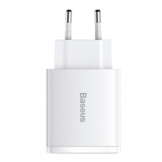 Мережеве зарядний пристрій Baseus Compact Quick Charger 30W (2USB+Type-C) (EUCCXJ-E02) White