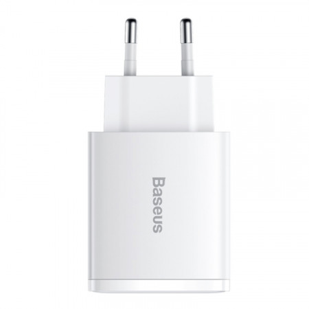 Сетевое зарядное устройство Baseus Compact Quick Charger 30W (2USB+Type-C) (EUCCXJ-E02) White