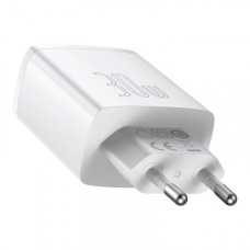 Мережеве зарядний пристрій Baseus Compact Quick Charger 30W (2USB+Type-C) (EUCCXJ-E02) White