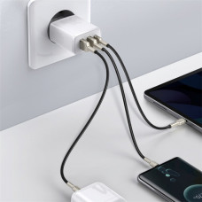 Мережеве зарядний пристрій Baseus Compact Quick Charger 30W (2USB+Type-C) (EUCCXJ-E02) White