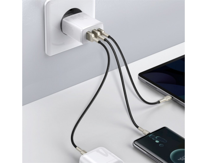 Мережеве зарядний пристрій Baseus Compact Quick Charger 30W (2USB+Type-C) (EUCCXJ-E02) White