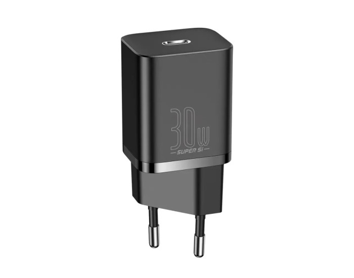Мережеве зарядний пристрій Baseus 1Type-C Super Si 30W Black