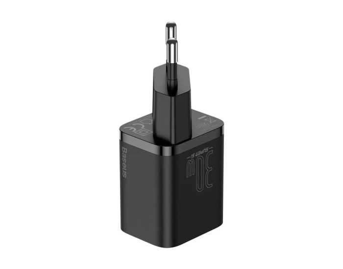 Мережеве зарядний пристрій Baseus 1Type-C Super Si 30W Black