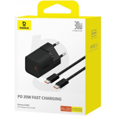 Сетевое зарядное устройство Baseus GaN5 Fast Charger (mini) 1C 30W с кабелем Type-C to Type-C (P10110902213-00) Blue