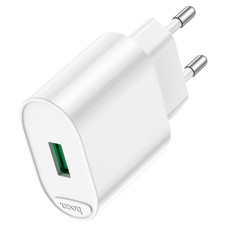 Сетевое зарядное устройство Hoco Finger (1USB/C109A) (18W/QC3.0) с кабелем Micro White