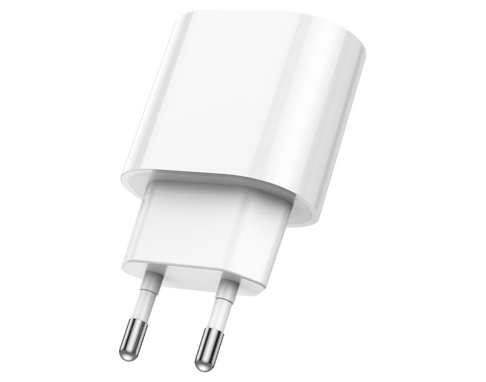 Мережеве зарядний пристрій Hoco Finger (1USB/C109A) (18W/QC3.0) з кабелем Micro White