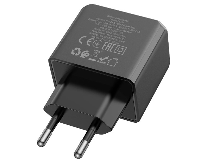 Мережеве зарядний пристрій Hoco CS15A Ocean Single Port 30W чорний