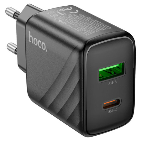 Сетевое зарядное устройство Hoco CS23A Sunlight Dual Port PD30W+QC3.0 charger Black
