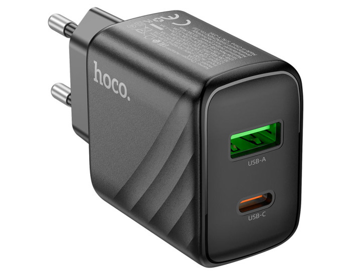 Мережеве зарядний пристрій Hoco CS23A Sunlight Dual Port (PD30W+QC3.0) Black