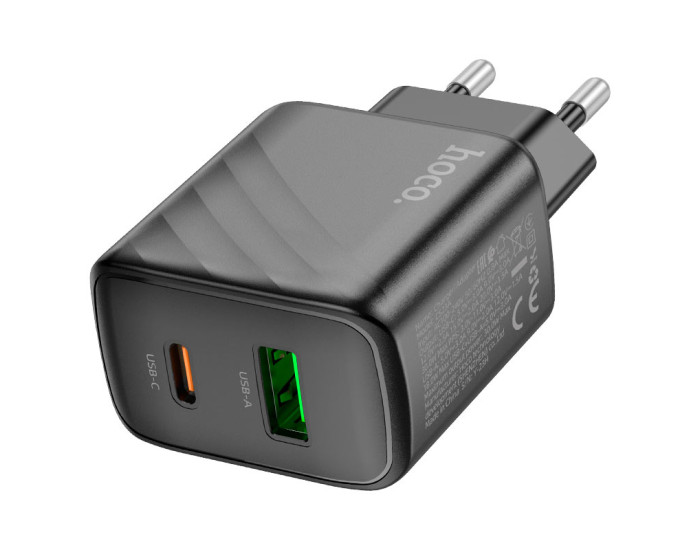Мережеве зарядний пристрій Hoco CS23A Sunlight Dual Port (PD30W+QC3.0) Black