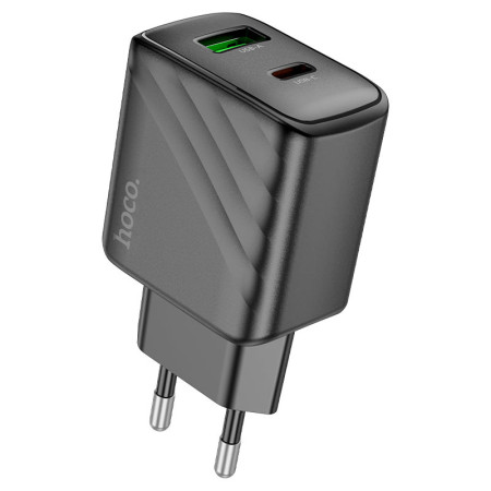 Сетевое зарядное устройство Hoco CS23A Sunlight Dual Port PD30W+QC3.0 charger Black