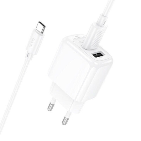 Сетевое зарядное устройство Hoco CS51A Surplus (2USB-A) + кабель Type-C Белый