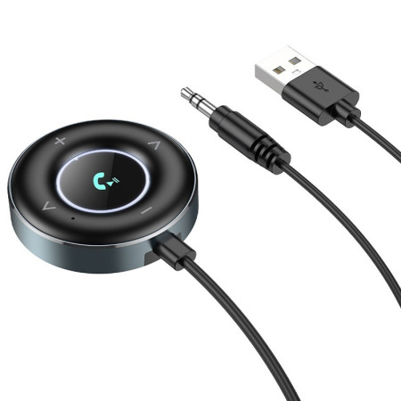 Автомобильный FM-Модулятор BOROFONE BC58 Gamble (USB+Jack 3,5mm) (Metal gray)