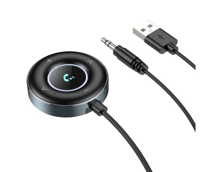Автомобільний FM-Модулятор BOROFONE BC58 Gamble (USB+Jack 3,5mm) (Metal gray)