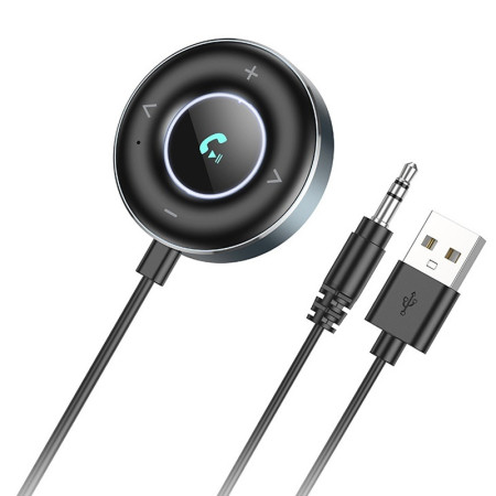 Автомобильный FM-Модулятор BOROFONE BC58 Gamble (USB+Jack 3,5mm) (Metal gray)