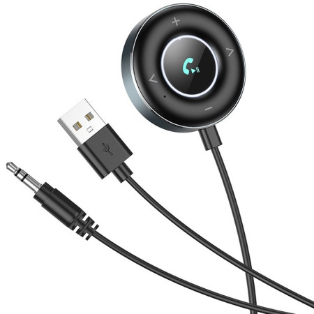 Автомобильный FM-Модулятор BOROFONE BC58 Gamble (USB+Jack 3,5mm) (Metal gray)