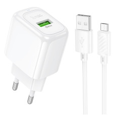 Сетевое зарядное устройство Hoco CS52A Surplus QC3.0 (1USB-A) + кабель Micro, Белый