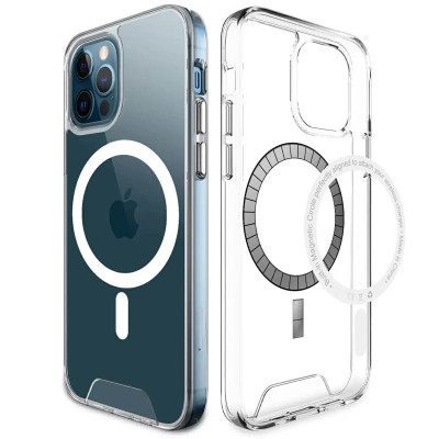 Чохол-силікон Space Case with MagSafe Apple iPhone 12 / 12 Pro Прозорий