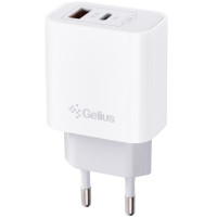 Мережеве зарядний пристрій Gelius Merge GP-HC060 GAN USB+Type-C 35W (QC/PD/PPS) White