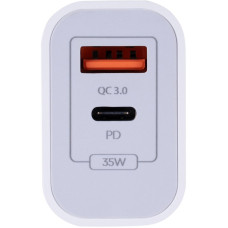 Мережеве зарядний пристрій Gelius Merge GP-HC060 GAN USB+Type-C 35W (QC/PD/PPS) White