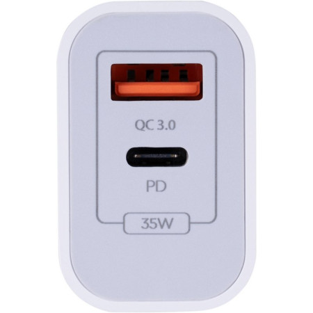 Сетевое зарядное устройство Gelius Merge GP-HC060 GAN USB+Type-C 35W (QC/PD/PPS) White