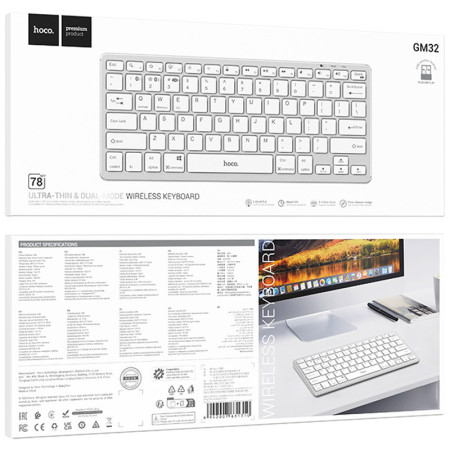 Беспроводная клавиатура Hoco GM32 Wisdom dual-mode, english, Black