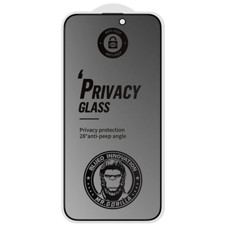Защитное стекло Blueo Full Cover Anti-Peep Matte iPhone 15 Pro Max Черный