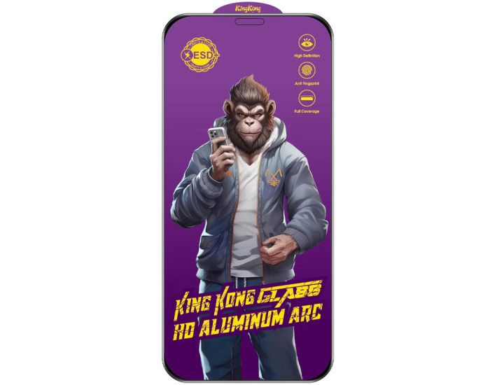 Захисне Скло 5D Anti-static Purple iPhone 14 Pro Max, чорний