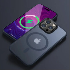 Чехол-силикон Metal Buttons Apple iPhone 14 Pro, Синий