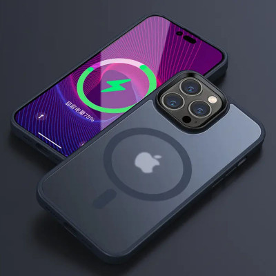 Чехол-силикон Metal Buttons Apple iPhone 14 Pro, Синий