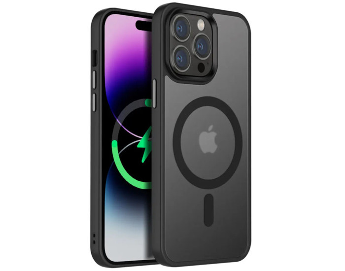 Чехол-силикон Metal Buttons Apple iPhone 14 Pro, Черный