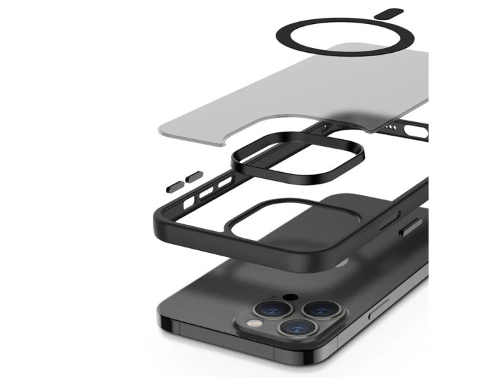 Чехол-силикон Metal Buttons Apple iPhone 14 Pro, Черный
