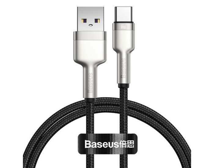 Кабель USB Baseus Cafule Metal USB to Type-C (66W/1m) Black (CAKF000101)