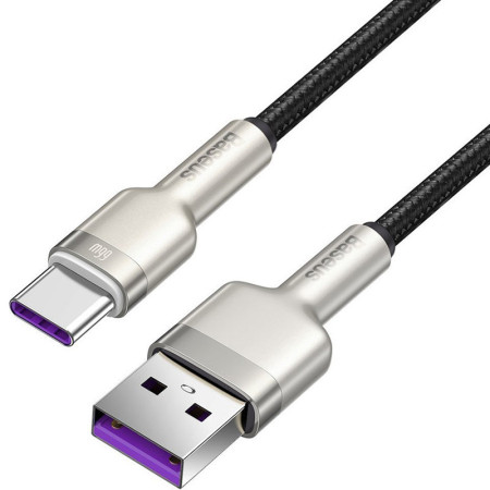 Кабель USB Baseus Cafule Metal Type-C 66W (CAKF000101) Black 1m