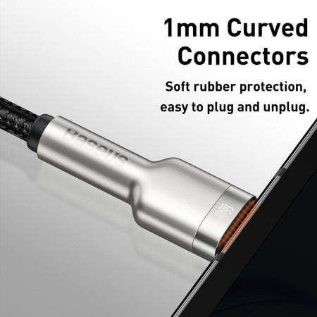 Кабель USB Baseus Cafule Metal Type-C 66W (CAKF000101) Black 1m