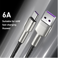 Кабель USB Baseus Cafule Metal USB to Type-C (66W/1m) Black (CAKF000101)