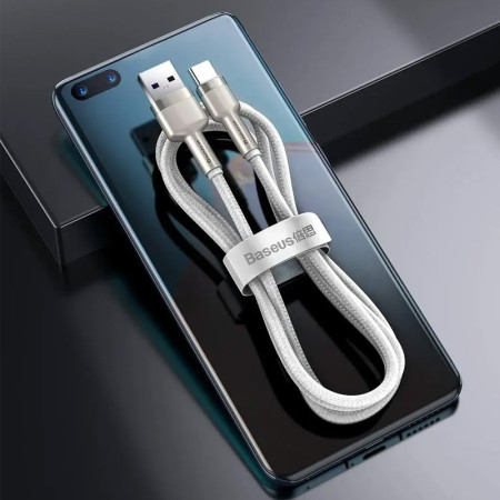 Кабель USB Baseus Cafule Metal Type-C 66W (CAKF000102) White 1m (Класс А)