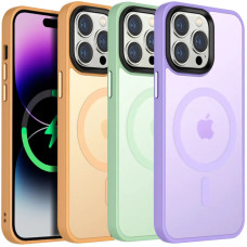 Чехол-силикон Metal Buttons with MagSafe Colorful Apple iPhone 12/ 12 Pro, Зеленый