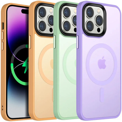 Чохол-силікон Metal Buttons with MagSafe Colorful Apple iPhone 12/ 12 Pro, Зелений