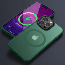 Чехол-силикон Metal Buttons with MagSafe Colorful Apple iPhone 12/ 12 Pro, Зеленый