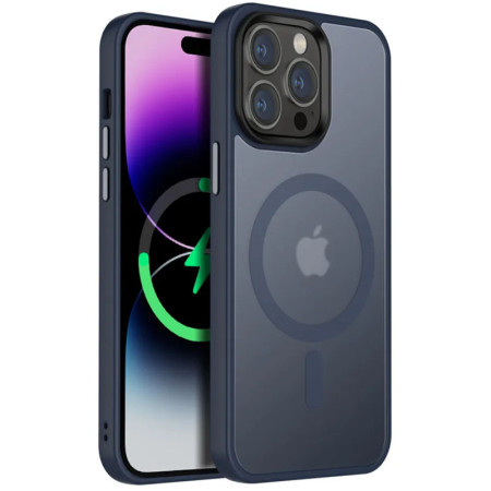 Чехол-силикон Metal Buttons with MagSafe Colorful Apple iPhone 12/ 12 Pro, Синий Чехол-силикон Metal Buttons with MagSafe Colorful Apple iPhone 12/ 12 Pro, Синий