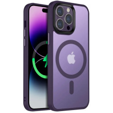 Чехол-силикон Metal Buttons with MagSafe Colorful Apple iPhone 14 Pro Max (Темно-фиолетовый)