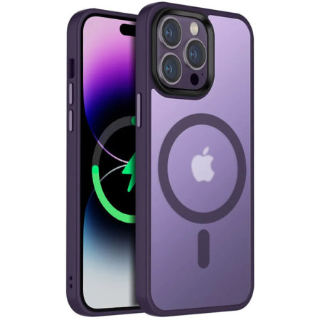 Чехол-силикон Metal Buttons with MagSafe Colorful Apple iPhone 14 Pro Max (Темно-фиолетовый) Чехол-силикон Metal Buttons with MagSafe Colorful Apple iPhone 14 Pro Max (Темно-фиолетовый)