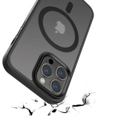 Чехол-силикон Metal Buttons with MagSafe Colorful Apple iPhone 12/ 12 Pro, Черный