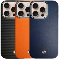 Чехол-силикон PC Leather SGP with Magsafe Carbon для Apple iPhone 15 Pro Max, Grey