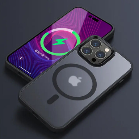 Чехол-силикон Metal Buttons with MagSafe Colorful Apple iPhone 14 Pro Max, Черный