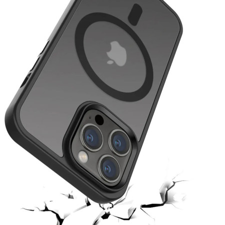 Чехол-силикон Metal Buttons with MagSafe Colorful Apple iPhone 14 Pro Max, Черный