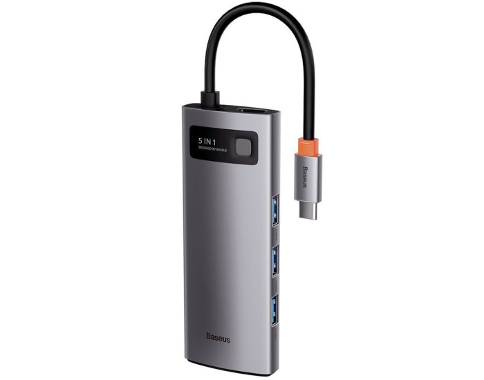 USB HUB Baseus Metal Gleam Series 5-in-1 Type-C Gray CAHUB-CX