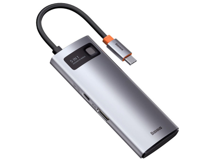 USB HUB Baseus Metal Gleam Series 5-in-1 Type-C Gray CAHUB-CX