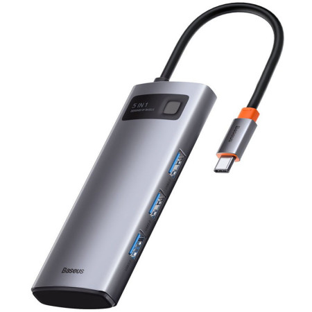 USB HUB Baseus Metal Gleam Series 5-in-1 Type-C Gray CAHUB-CX